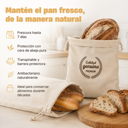Bolsa Premium que mantiene tu pan tierno hasta 7 días